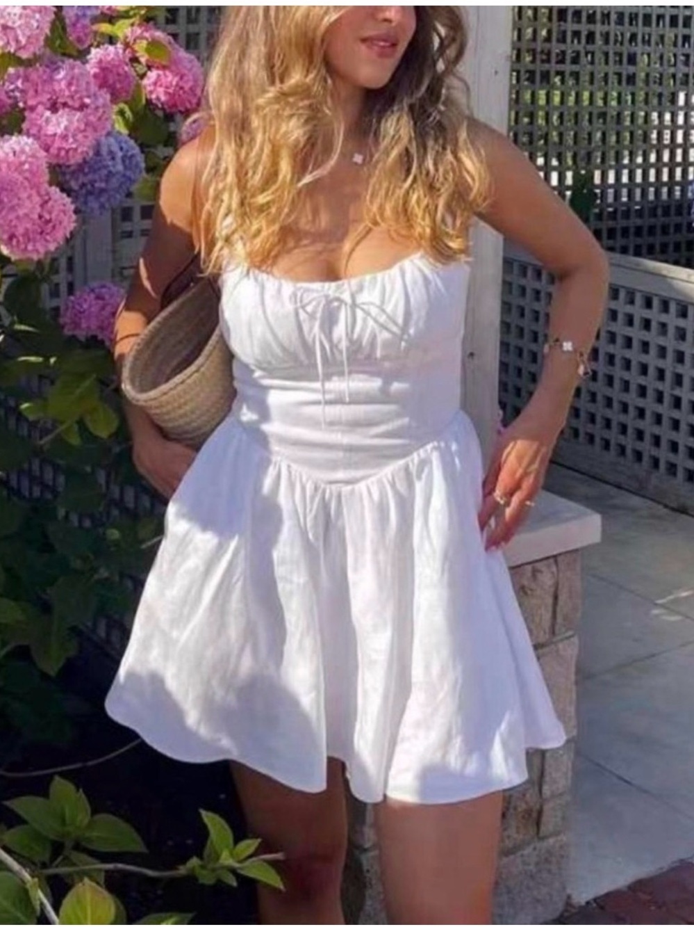 NWT Reformation Daria Linen Dress - Sorority, Cottagecore, Vacation, Coquette - Picture 2 of 16